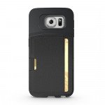 Wholesale Samsung Galaxy S6 Edge Credit Card Fiber Hybrid Case (Black)